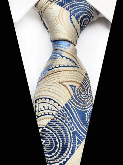 Ricnais kvalitetna cvjetna kravata 8 cm, svilena kravata, karirana muška vjenčana kravata Jacquard tkana, formalno odijelo s paisley kravatom, poslovna zabava