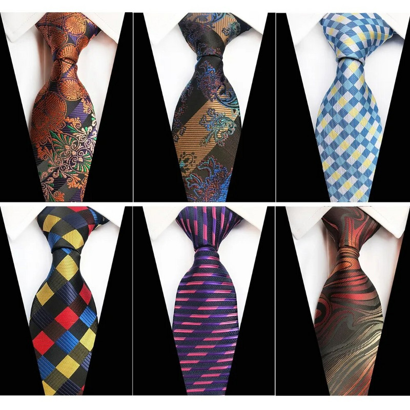 Ricnais kvalitetna cvjetna kravata 8 cm, svilena kravata, karirana muška vjenčana kravata Jacquard tkana, formalno odijelo s paisley kravatom, poslovna zabava