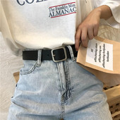 PU kožni remen za žene Traperice s četvrtastom kopčom i kopčom Crni remen Chic Luksuzni brend Ženski vintage remen Ženski pojas