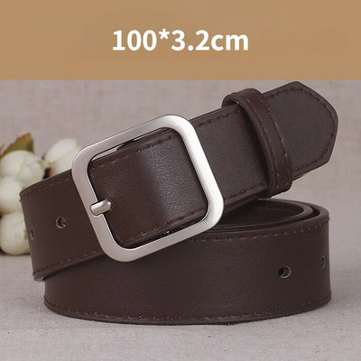 PU kožni remen za žene Traperice s četvrtastom kopčom i kopčom Crni remen Chic Luksuzni brend Ženski vintage remen Ženski pojas