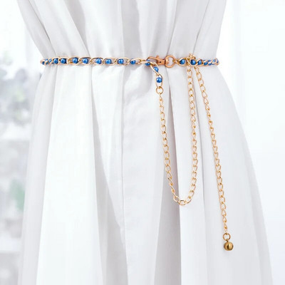Kiegészítők Spot új fém geometriai lánc deréklánc női vintage sokoldalú egyrétegű testlánc lánc öv
