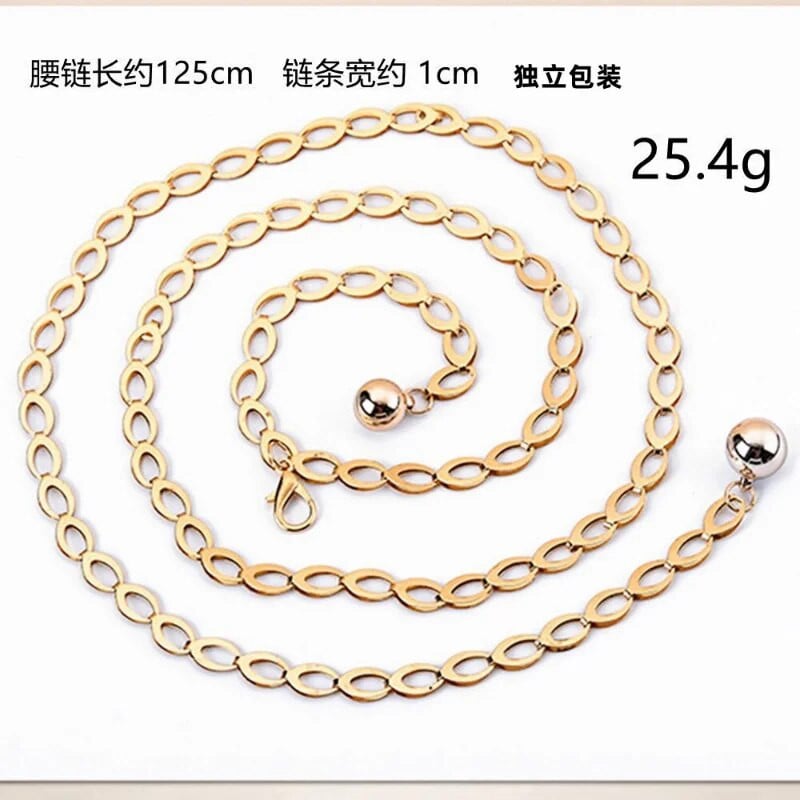 Kiegészítők Spot új fém geometriai lánc deréklánc női vintage sokoldalú egyrétegű testlánc lánc öv