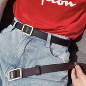 Modni ženski remen Traperice s neporoznom četvrtastom kopčom Crni remen Kampiranje Vintage remen Ženski pojas širine 2,3 cm Luksuzni ribolov