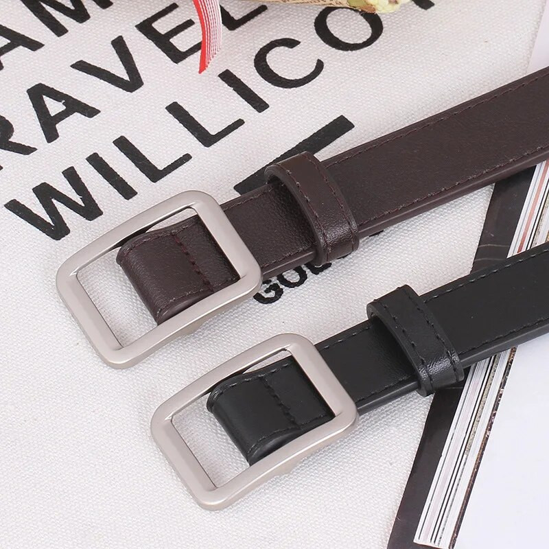 Modni ženski remen Traperice s neporoznom četvrtastom kopčom Crni remen Kampiranje Vintage remen Ženski pojas širine 2,3 cm Luksuzni ribolov