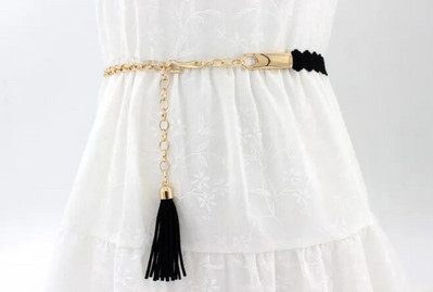 Modni ženski jednobojni pleteni remen s resicama 2020. Nove boho djevojke s tankim strukom, pleteni pojasevi za haljine, pojasevi, dodaci