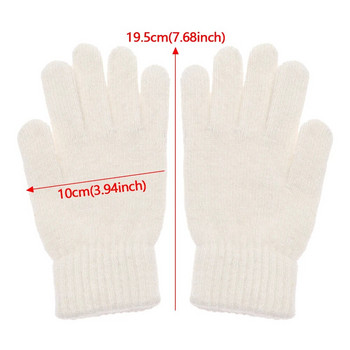 2022 Еластични ръкавици с цял пръст Топли дебели велосипедни шофиращи модни дамски мъжки зимни топли плетени вълнени ръкавици за открито