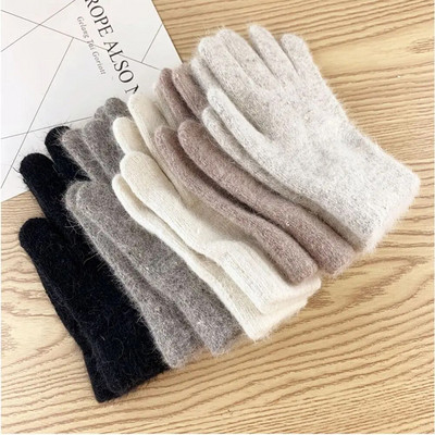 2022 Elastic Full Finger Gloves Warm Thick Cycling Driving Fashion Women Men Winter Warm Knitted Woolen Outdoor Gloves