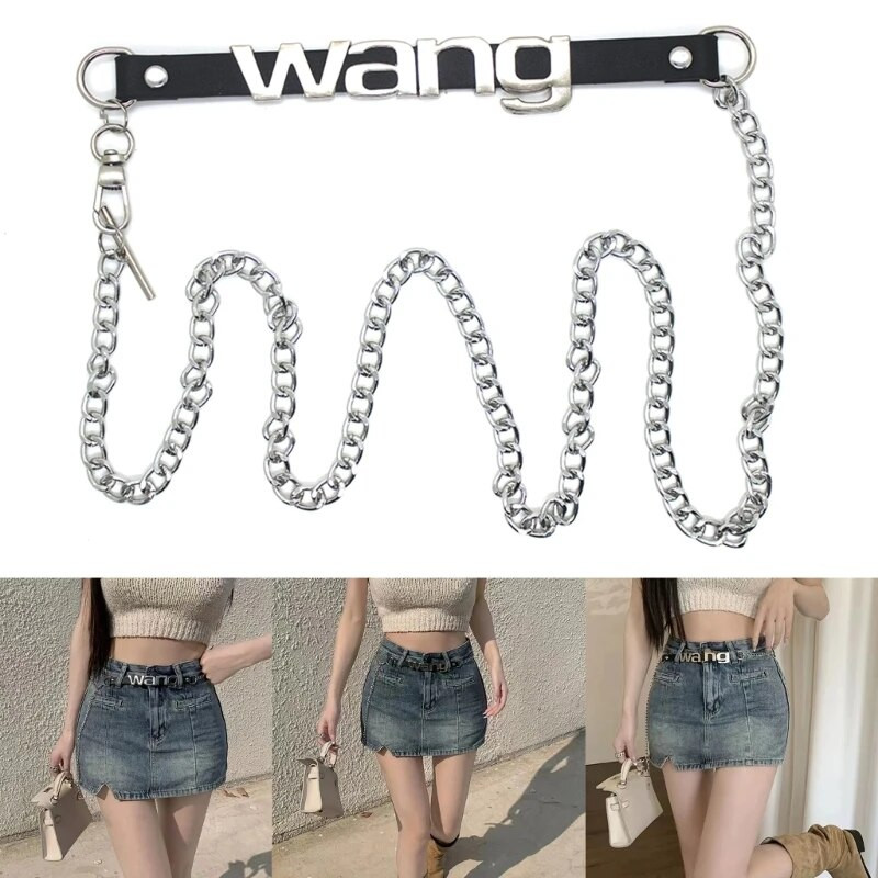 Metalni tanki remen Y2K stila za žene Ženski remen za haljine koji odgovara WANG slovu Ženske traperice Dodaci za uže oko struka