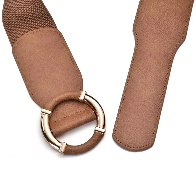 Elastīgas jostas sieviešu kleitām Plata josta sievietēm Sieviešu jostasvietas jostas zelta apļa sprādzes siksnas apģērbu aksesuāriem