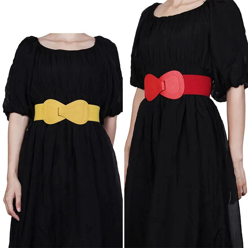 Ženska mašna oko struka Jednostavna višeslojna mašna u čistim bojama Ženski elegantni visoko elastični široki pojas s kukom