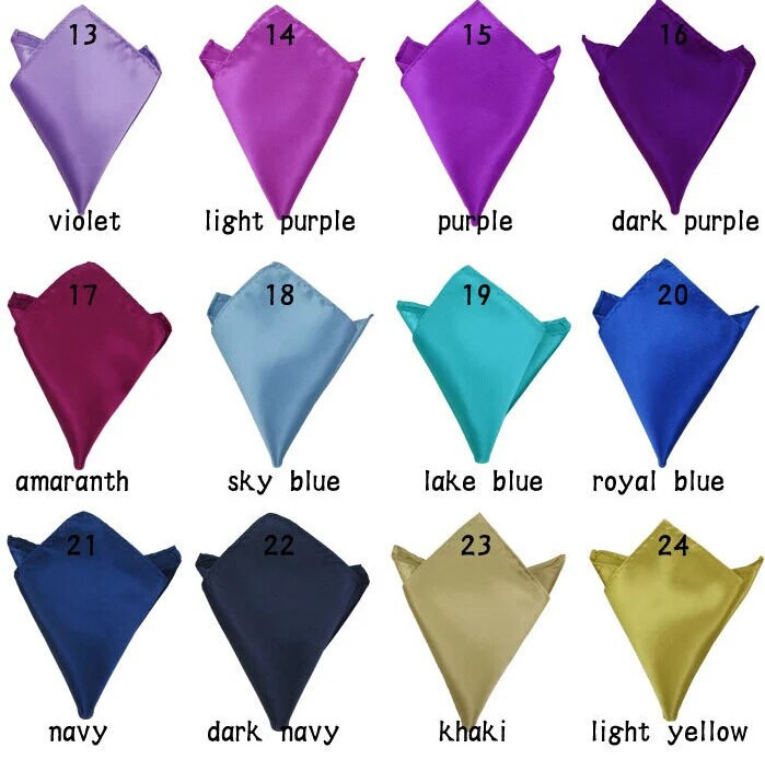 Luksuzni muški rupčić u 36 boja jednobojni bijeli crni crveni džepni kvadrat 22 cm ručnik na prsima za vjenčanje i poslovne zabave