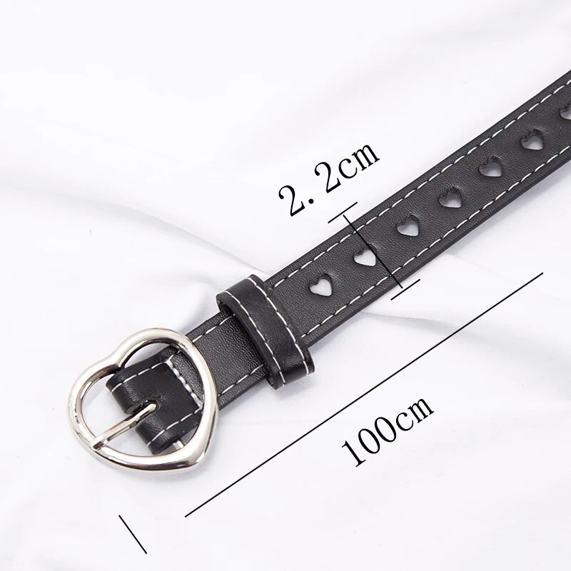 Novi modni ženski dizajnerski remen od PU kože Ženski slatki crni Harajuku remen Ženske hlače Party Dress Remeni u obliku srca za traperice