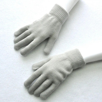 Зимни плетени плюшени ръкавици Жени Мъже Есенни удебелени едноцветни ръкавици с пръсти Ръкавици за топли ръце Ръкавици за двойка Колоездене