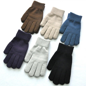 Χειμερινά Πλεκτά Λούτρινα Γάντια Γυναικεία Ανδρικά Φθινοπωρινά Πυκνωμένα Μονόχρωμα Γάντια Πλήρες Δάχτυλα Θερμότερα Γάντια Ζευγάρι Ποδηλατικά Γάντια