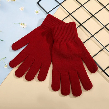 Зимни плетени ръкавици Мъже Жени Сензорен екран Студоустойчиви Топли ръкавици с цял пръст Корейски стил Универсални вълнени ръкавици за колоездене