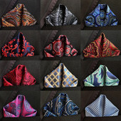 Luksuslik 25*25 cm meeste vintage lilleline Paisley siidist taskurätik, ruudukujuline moodne meeste taskurätik pulmapeo jaoks rinnarätik