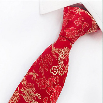 GUSLESON Νέο Σχέδιο Κινέζικο Δράκο Μοτίβο Μπροκάρ Ύφασμα Γάμου Εορταστική Γραβάτα Γάμου για Ανδρική Γραβάτα Επαγγελματικό Δώρο Αξεσουάρ