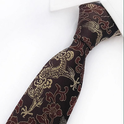 GUSLESON jauna dizaina ķīniešu pūķa raksta brokāta auduma kāzu svinīga kāzu kaklasaite vīriešiem kaklasaites ballītes biznesa dāvanu aksesuārs