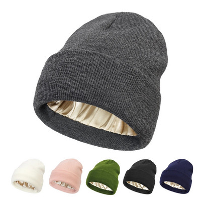 Μόδα Νέο καπέλο Beanie για το φθινόπωρο και το χειμώνα Γυναικείο προστατευτικό χτένισμα Ζεστό πλεκτό μάλλινο καπέλο για κυρία