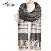 [VIANOSI] Zimski klasični karirani šal Žene Muškarci Foulard Jednobojni šalovi Fashion Casual Wrap Kašmir Bufandas Hombre