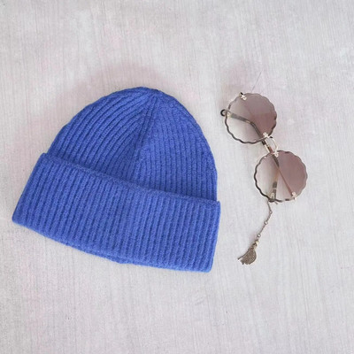 Sieviešu trikotāžas beanie ziemas biezas vienkrāsainas cepures sievietēm vīriešiem Unisex siltas slēpošanas pupiņas Siltas vēja necaurlaidīgas ausu aizsargvāciņas