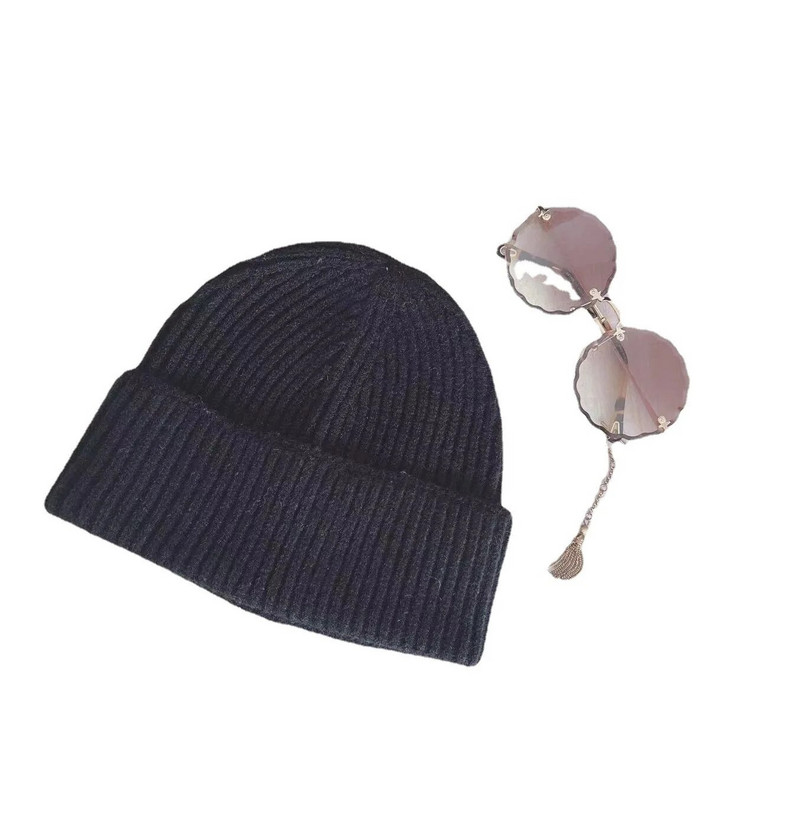 Sieviešu trikotāžas beanie ziemas biezas vienkrāsainas cepures sievietēm vīriešiem Unisex siltas slēpošanas pupiņas Siltas vēja necaurlaidīgas ausu aizsargvāciņas