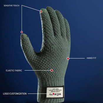 Χειμερινά ανδρικά πλεκτά γάντια οθόνη αφής ποδηλατικά γάντια χοντρό ζεστό μαλλί Κασμίρ Μασίφ επαγγελματικά γάντια φθινόπωρο χειμώνα