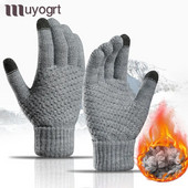 Zimske rukavice s ekranom osjetljivim na dodir za muškarce, žene, pune prste, imitacija vune, tople, elastične pletene rukavice, debele heklane rukavice