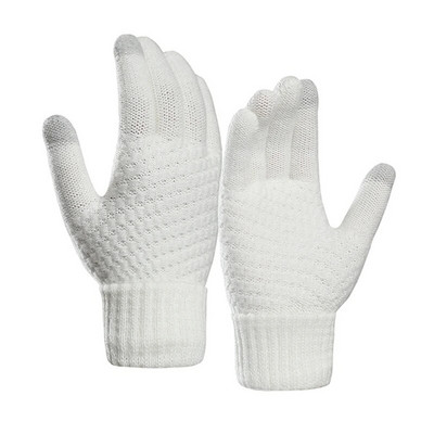 Zimske rukavice s ekranom osjetljivim na dodir za muškarce, žene, pune prste, imitacija vune, tople, elastične pletene rukavice, debele heklane rukavice