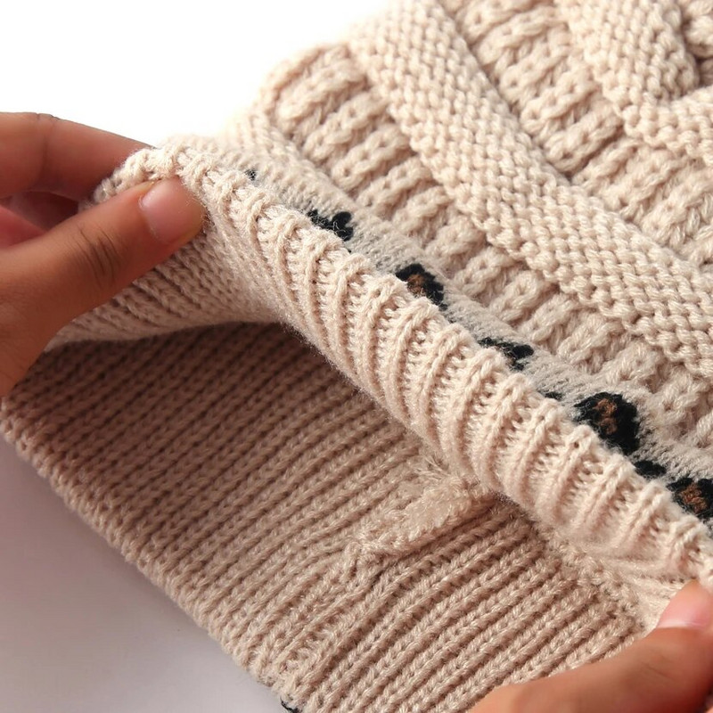 Leopard kapa u 10 boja Ženske rastezljive pletene heklane kape Zimske kape za žene tople ženske neuredne kape