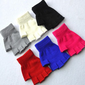 Žene Muškarci Jednobojne rukavice bez prstiju Pletene rukavice s pola prsta Zimske mekane toplije Unisex osnovne ženske rukavice Guantes