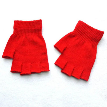 Жени, мъже, ръкавици без пръсти, едноцветни плетени ръкавици с половин пръст, зимни меки топли унисекс основни женски ръкавици Guantes