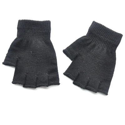 Žene Muškarci Jednobojne rukavice bez prstiju Pletene rukavice s pola prsta Zimske mekane toplije Unisex osnovne ženske rukavice Guantes