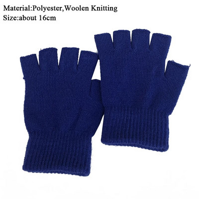 Žene Muškarci Jednobojne rukavice bez prstiju Pletene rukavice s pola prsta Zimske mekane toplije Unisex osnovne ženske rukavice Guantes