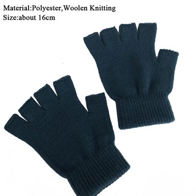 Žene Muškarci Jednobojne rukavice bez prstiju Pletene rukavice s pola prsta Zimske mekane toplije Unisex osnovne ženske rukavice Guantes