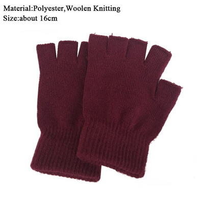 Žene Muškarci Jednobojne rukavice bez prstiju Pletene rukavice s pola prsta Zimske mekane toplije Unisex osnovne ženske rukavice Guantes