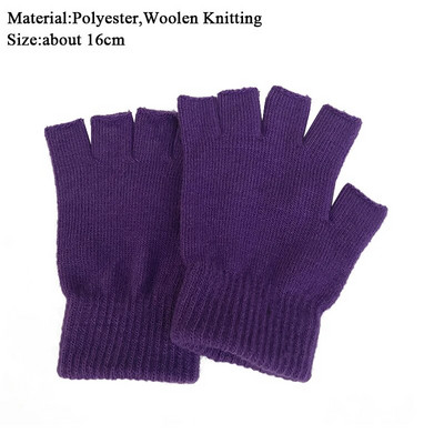 Žene Muškarci Jednobojne rukavice bez prstiju Pletene rukavice s pola prsta Zimske mekane toplije Unisex osnovne ženske rukavice Guantes