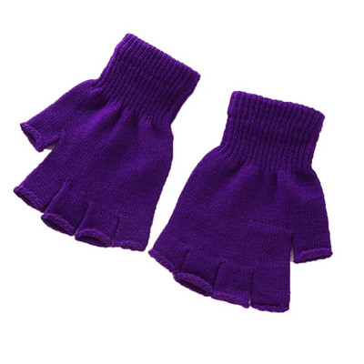 Žene Muškarci Jednobojne rukavice bez prstiju Pletene rukavice s pola prsta Zimske mekane toplije Unisex osnovne ženske rukavice Guantes
