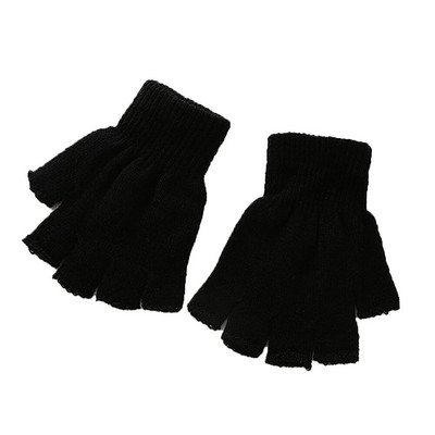 Žene Muškarci Jednobojne rukavice bez prstiju Pletene rukavice s pola prsta Zimske mekane toplije Unisex osnovne ženske rukavice Guantes