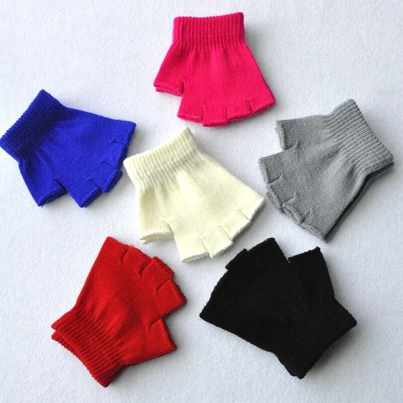 Moteriškos Vyriškos Pirštinės be pirštų Vienspalvės Puspirštės Megztos Kumštinės Žieminės Minkštos Šiltesnės Unisex Pagrindinės Moteriškos pirštinės Guantes