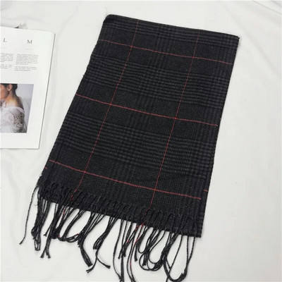 Ruházati kiegészítők, sálak és pakolatok, kockás férfi sál, meleg, rojtos férfi nyak