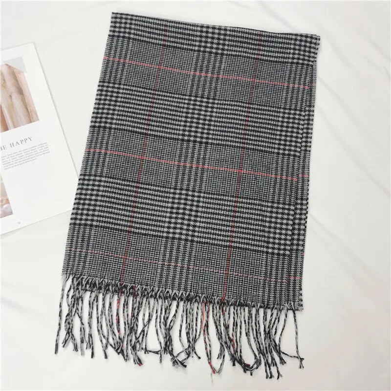 Ruházati kiegészítők, sálak és pakolatok, kockás férfi sál, meleg, rojtos férfi nyak