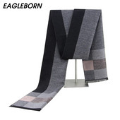 EAGLEBORN új téli sál Cashmere Infinity luxus sálak férfi négyzet alakú rácsos sál férfiaknak fekete csíkos téli takaró sál