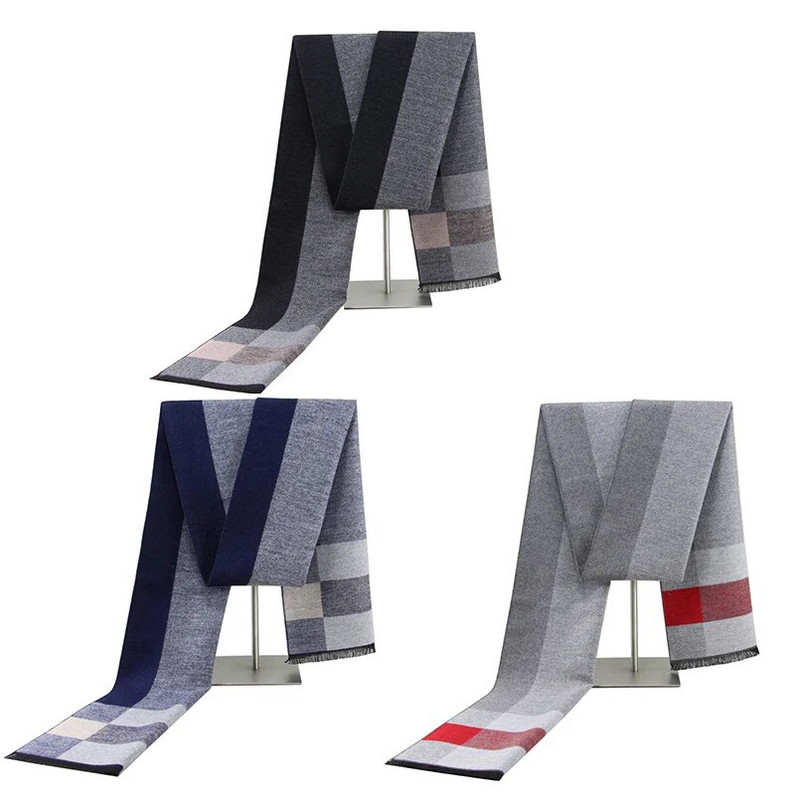 EAGLEBORN új téli sál Cashmere Infinity luxus sálak férfi négyzet alakú rácsos sál férfiaknak fekete csíkos téli takaró sál