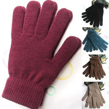 Γάντια δάχτυλων Χειμερινό φθινόπωρο Ζεστά χοντρά ανδρικά γυναικεία γάντια Unisex πλεκτά Full Solid Fashion Thicken γάντι Αθλητικά γάντια εξωτερικού χώρου
