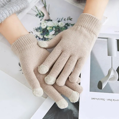 Rukavice za prste Zima Jesen Tople debele muške ženske rukavice Unisex pletene jednobojne modne deblje rukavice sportske vanjske rukavice