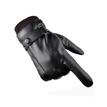 Δερμάτινα γάντια Ανδρικά Winter Fleece Outdoor Riding Water Repellent Driving Driving ζεστά γάντια μοτοσυκλέτας