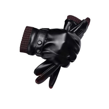 Δερμάτινα γάντια Ανδρικά Winter Fleece Outdoor Riding Water Repellent Driving Driving ζεστά γάντια μοτοσυκλέτας
