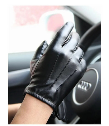 Νέα Χειμερινά Γάντια Ανδρικά Γυναικεία Μαύρα PU Δερμάτινα κασμίρι Ζεστά Γάντια Οδήγησης Γάντια Οθόνη αφής Αδιάβροχα Τακτικά Γάντια
