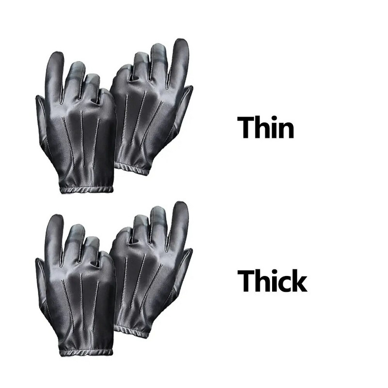 Νέα Χειμερινά Γάντια Ανδρικά Γυναικεία Μαύρα PU Δερμάτινα κασμίρι Ζεστά Γάντια Οδήγησης Γάντια Οθόνη αφής Αδιάβροχα Τακτικά Γάντια